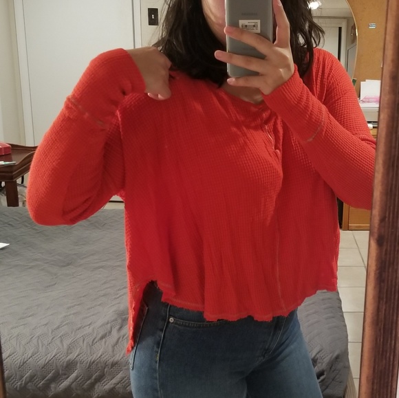 Anthropologie thermal v-neck longsleeve top - Picture 7 of 8